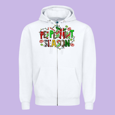 Peppermint Season Zipper Hoodie Designed By Adodesignshop