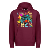 Burgundy leveled up pre k Premium Hoodie - NancyCooperArtShop