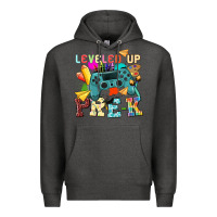 Charcoal Heather leveled up pre k Premium Hoodie - NancyCooperArtShop