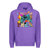 Purple leveled up pre k Premium Hoodie - NancyCooperArtShop