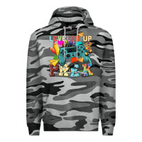 Slate Camo leveled up pre k Premium Hoodie - NancyCooperArtShop