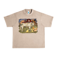 French Oak charolaris bull and chicken in barnyard Urban Heavy Tee - RanaPortraitStore