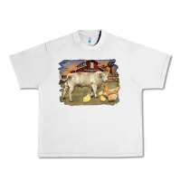 Lunar Rock charolaris bull and chicken in barnyard Urban Heavy Tee - RanaPortraitStore