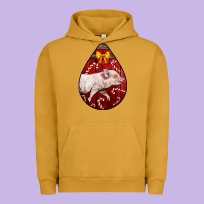 Christmas Pig Urban Hoodie Designed By Lillyallendesigns