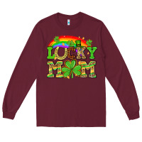 Burgundy One lucky mom St. Patricks Day Long Sleeve Tee - Neo Western