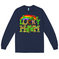 Navy One lucky mom St. Patricks Day Long Sleeve Tee - Neo Western
