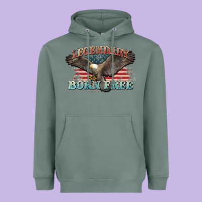 Legendary Born Free Eagle Heavyweight Hoodie Designed By Nancycooperartshop