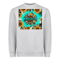 Heather Grey blessed sunflowers Heavyweight Sweatshirt - RanaPortraitStore