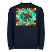 Navy blessed sunflowers Heavyweight Sweatshirt - RanaPortraitStore