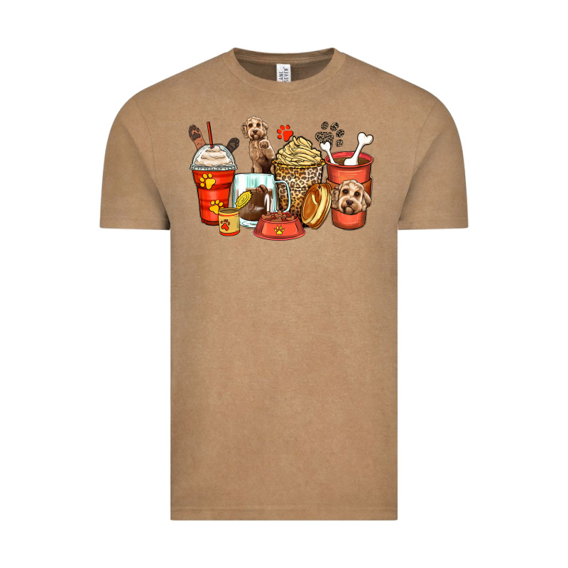Labradoodle Coffee Cups Vintage Tee by Zillion Design Studio | Teevron