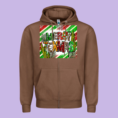 Merry Texmas  Christmas Zipper Hoodie Designed By Adodesignshop