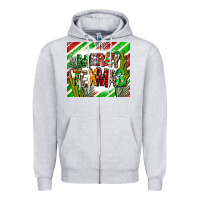 Heather Grey merry texmas  christmas Zipper Hoodie - AdoDesignShop