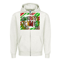 Oatmeal Heather merry texmas  christmas Zipper Hoodie - AdoDesignShop