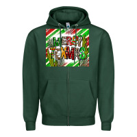 Sports Green merry texmas  christmas Zipper Hoodie - AdoDesignShop
