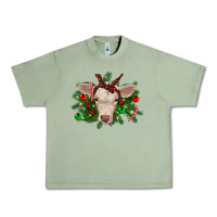 Oil Green Christmas charolais calf Urban Heavy Tee - RanaPortraitStore
