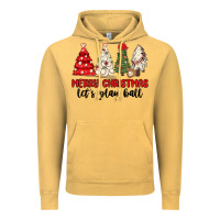 Vintage Mustard merry christmas let s play ball baseball Vintage Hoodie - MaliasSmallBusiness