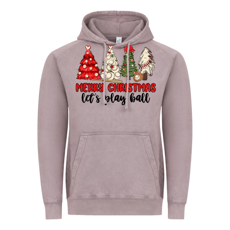 Merry Christmas Let S Play Ball Baseball Vintage Hoodie by MaliasSmallBusiness | Teevron