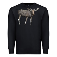 Black Moose Buck Deer Premium Sweatshirt - LillyAllenDesigns