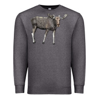 Charcoal Heather Moose Buck Deer Premium Sweatshirt - LillyAllenDesigns