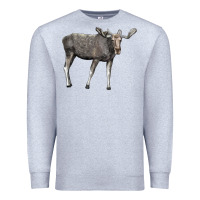 Heather Grey Moose Buck Deer Premium Sweatshirt - LillyAllenDesigns