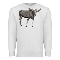 Oatmeal Heather Moose Buck Deer Premium Sweatshirt - LillyAllenDesigns