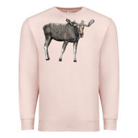 Pale Pink Moose Buck Deer Premium Sweatshirt - LillyAllenDesigns
