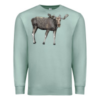 Seafoam Moose Buck Deer Premium Sweatshirt - LillyAllenDesigns