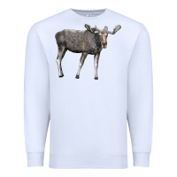 White Moose Buck Deer Premium Sweatshirt - LillyAllenDesigns