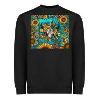 Black bull skull sunflowers Heavyweight Sweatshirt - RanaPortraitStore