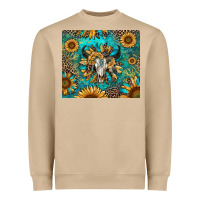 Mushroom bull skull sunflowers Heavyweight Sweatshirt - RanaPortraitStore