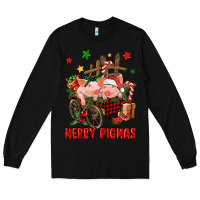 Black merry pig mas Long Sleeve Tee - FaDigitalArtStudio