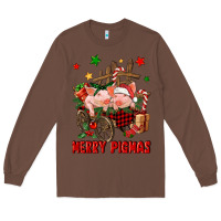 Chestnut merry pig mas Long Sleeve Tee - FaDigitalArtStudio