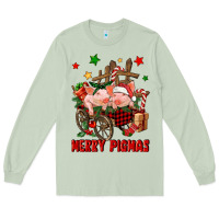 Matcha merry pig mas Long Sleeve Tee - FaDigitalArtStudio