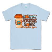 Dusty Blue mommy needs some pumpkin spice Classic Tee - CowhideDigitalArt