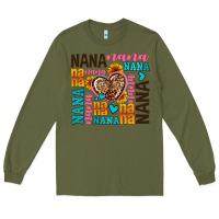 Army Green nana nana nana with hearts Long Sleeve Tee - AdoDesignShop