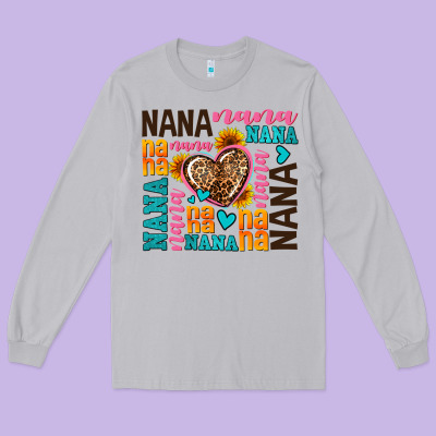 Nana Nana Nana With Hearts Long Sleeve Tee Designed By Adodesignshop