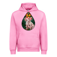Fuchsia Pink christmas pig Urban Hoodie - LillyAllenDesigns