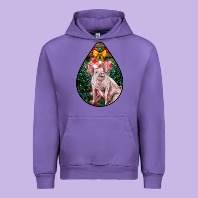 Christmas Pig Urban Hoodie Designed By Lillyallendesigns