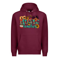Burgundy music teacher Premium Hoodie - NancyCooperArtShop