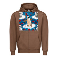 Chestnut christmas penguin and heart seamless pattern Zipper Hoodie - BundleAndBundleShop