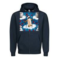 Navy christmas penguin and heart seamless pattern Zipper Hoodie - BundleAndBundleShop