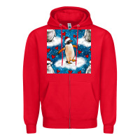 Red christmas penguin and heart seamless pattern Zipper Hoodie - BundleAndBundleShop