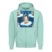 Seafoam christmas penguin and heart seamless pattern Zipper Hoodie - BundleAndBundleShop