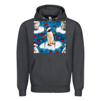 Smoke christmas penguin and heart seamless pattern Zipper Hoodie - BundleAndBundleShop