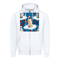 Christmas Penguin And Heart Seamless Pattern Zipper Hoodie | Teevron
