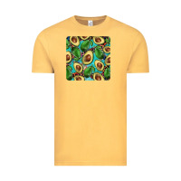 Vintage Mustard avacado with turquoise and leopard background mug coaster Vintage Tee - BarkalooDesign