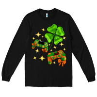 Black St. Patrick's Day with game control and clover Long Sleeve Tee - Neo Western