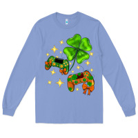 Colony Blue St. Patrick's Day with game control and clover Long Sleeve Tee - Neo Western