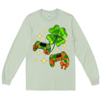 Matcha St. Patrick's Day with game control and clover Long Sleeve Tee - Neo Western