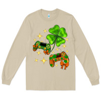 Mushroom St. Patrick's Day with game control and clover Long Sleeve Tee - Neo Western